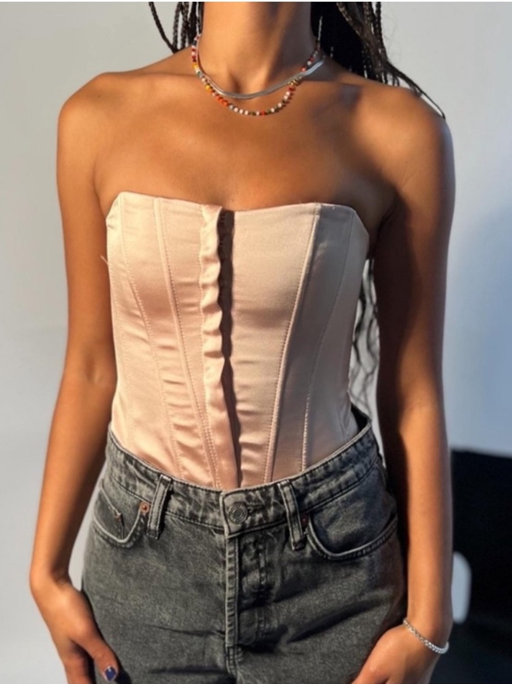 NWT Zara Blush Pink Strapless Corset